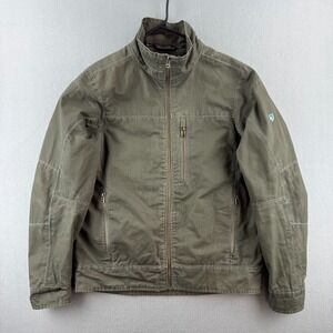 Kuhl Burr Jacket Mens Medium Brown Lined Vintage Patina Dye Full Zip Outdoor